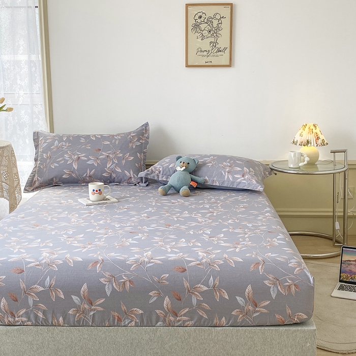 91家纺网 家纺一手货源 找家纺 元元被芯 2023全棉床笠13372 微光-灰