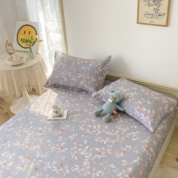 91家纺网 家纺一手货源 找家纺 元元被芯 2023全棉床笠13372 微光-灰