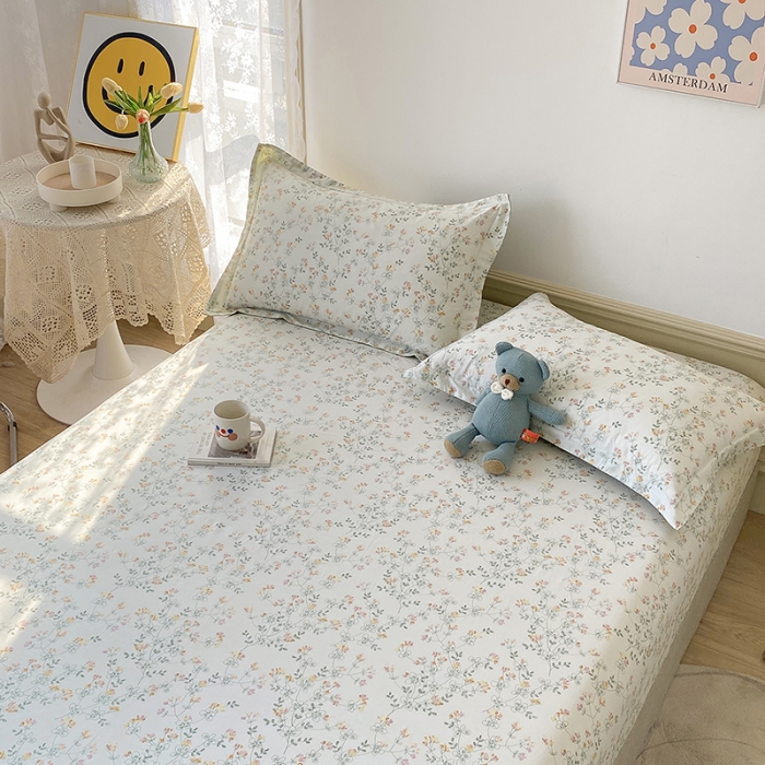 91家纺网 家纺一手货源 找家纺 元元被芯 2023全棉床笠13372 雪莉-绿