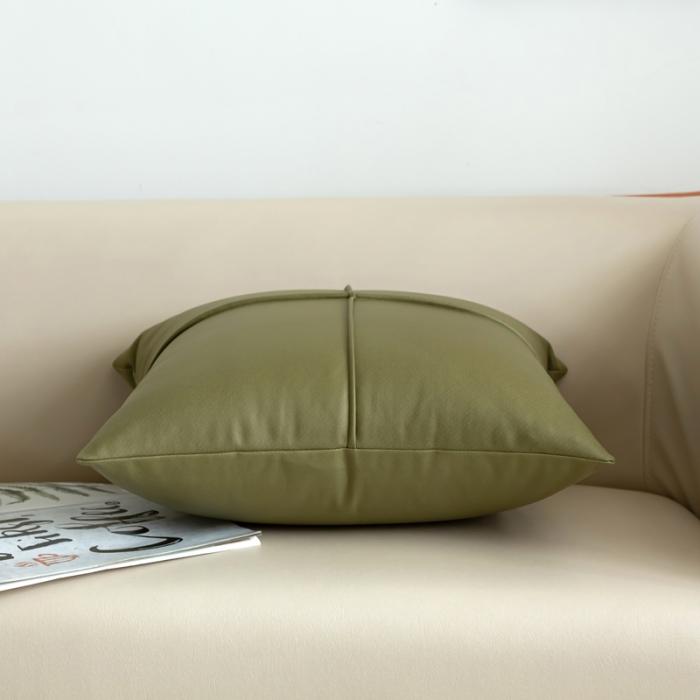 91家纺网 家纺一手货源 找家纺 新款纯色双面科技布仿真皮沙发抱枕靠垫