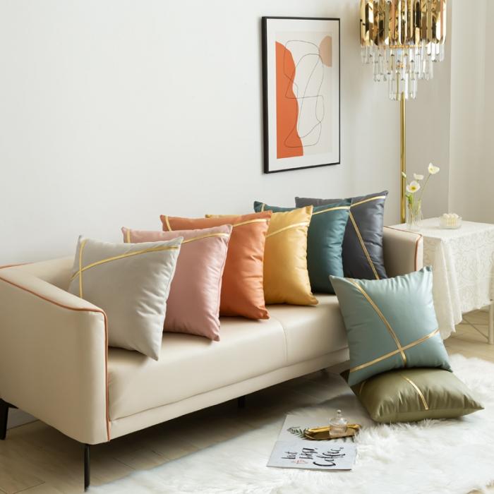 91家纺网 家纺一手货源 找家纺 新款纯色科技布沙发抱枕靠垫