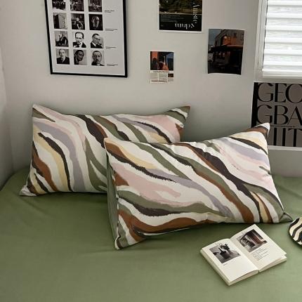 金丝鸟 2023新款全棉斜纹13370枕套 石纹