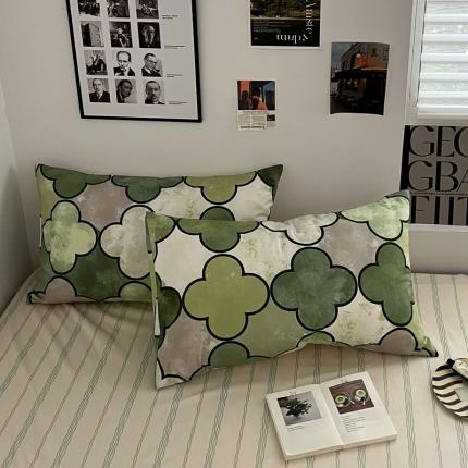 金丝鸟 2023新款全棉斜纹13370枕套 四叶草