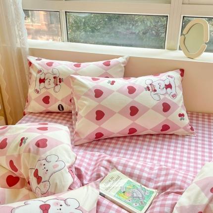 金丝鸟 2023新款全棉斜纹13370枕套 英伦爱心