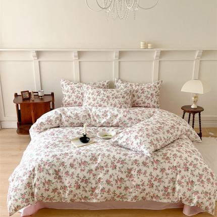 91家纺网 家纺一手货源 找家纺 棉眠 2023新款万神殿全棉系列四件套 桃花雪