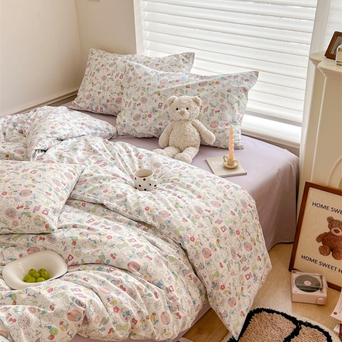 91家纺网 家纺一手货源 找家纺 棉眠 2023新款万神殿全棉系列四件套 饼饼甜品