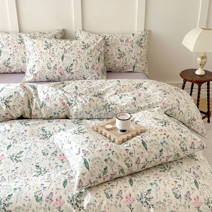 91家纺网 家纺一手货源 找家纺 棉眠 2023新款万神殿全棉系列四件套 粉墨