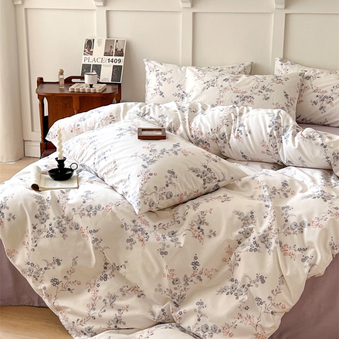 91家纺网 家纺一手货源 找家纺 棉眠 2023新款万神殿全棉系列四件套 粉墨