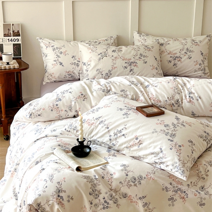 91家纺网 家纺一手货源 找家纺 棉眠 2023新款万神殿全棉系列四件套 粉墨