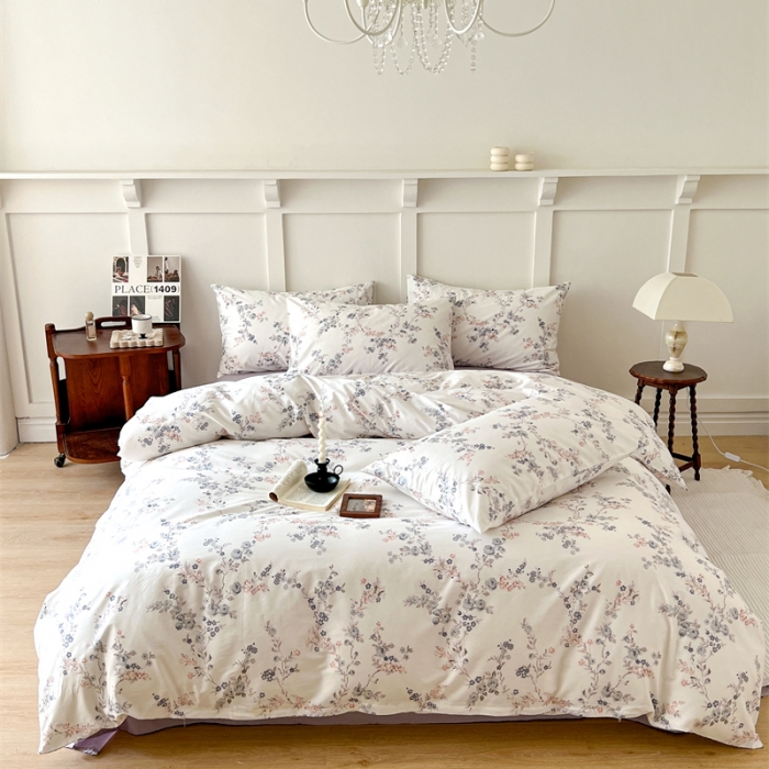 91家纺网 家纺一手货源 找家纺 棉眠 2023新款万神殿全棉系列四件套 粉墨