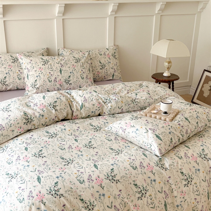 91家纺网 家纺一手货源 找家纺 棉眠 2023新款万神殿全棉系列四件套 粉墨