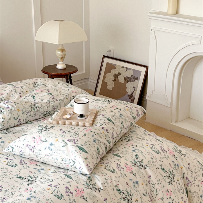 91家纺网 家纺一手货源 找家纺 棉眠 2023新款万神殿全棉系列四件套 粉墨