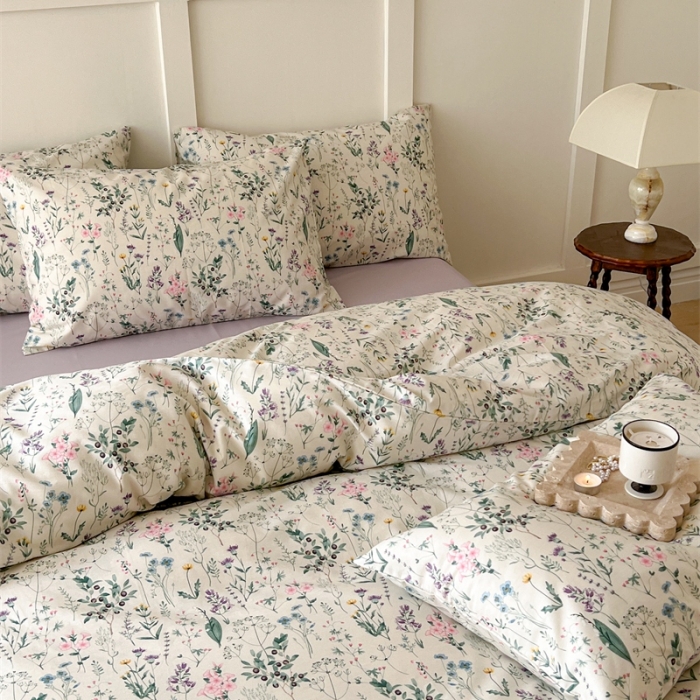 91家纺网 家纺一手货源 找家纺 棉眠 2023新款万神殿全棉系列四件套 粉墨