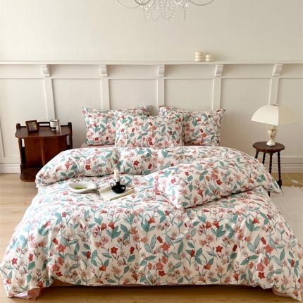 棉眠 2023新款万神殿全棉系列四件套 红绸