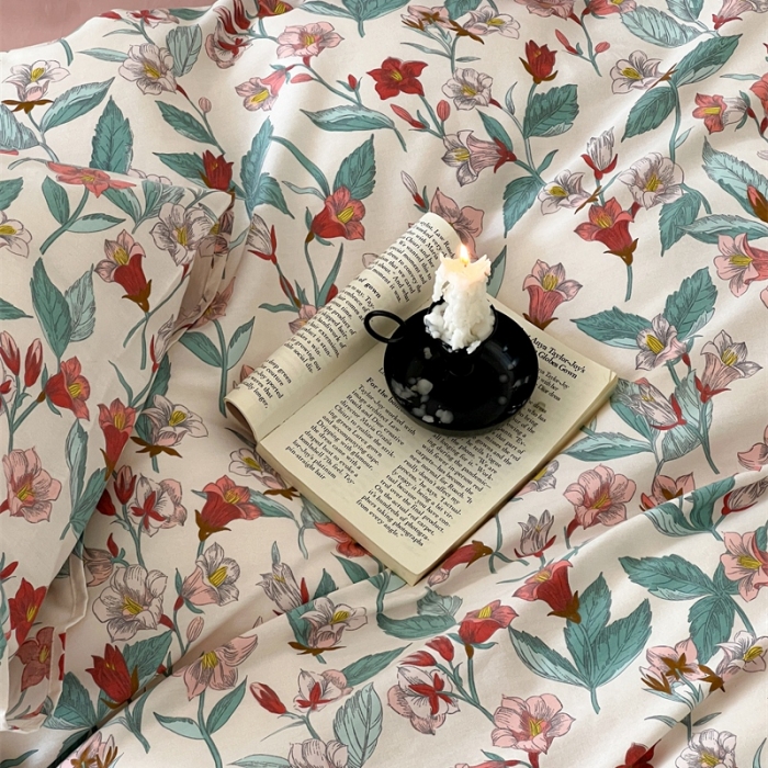 91家纺网 家纺一手货源 找家纺 棉眠 2023新款万神殿全棉系列四件套 红绸