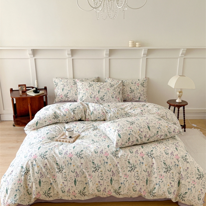 91家纺网 家纺一手货源 找家纺 棉眠 2023新款万神殿全棉系列四件套 花束