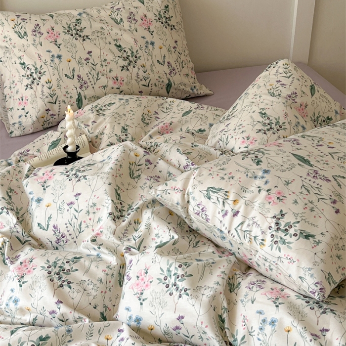 91家纺网 家纺一手货源 找家纺 棉眠 2023新款万神殿全棉系列四件套 花束