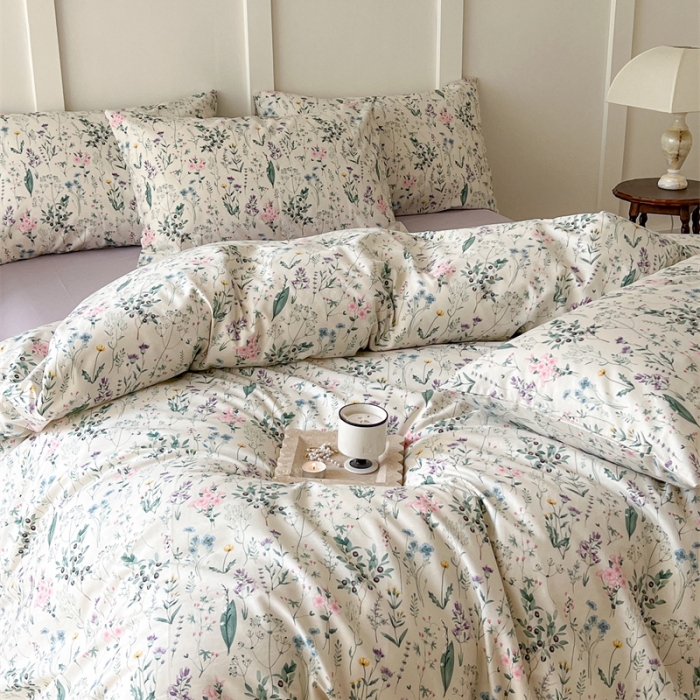 91家纺网 家纺一手货源 找家纺 棉眠 2023新款万神殿全棉系列四件套 花束