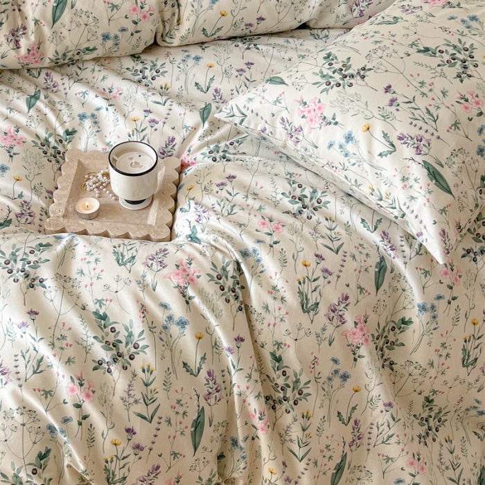 91家纺网 家纺一手货源 找家纺 棉眠 2023新款万神殿全棉系列四件套 花束