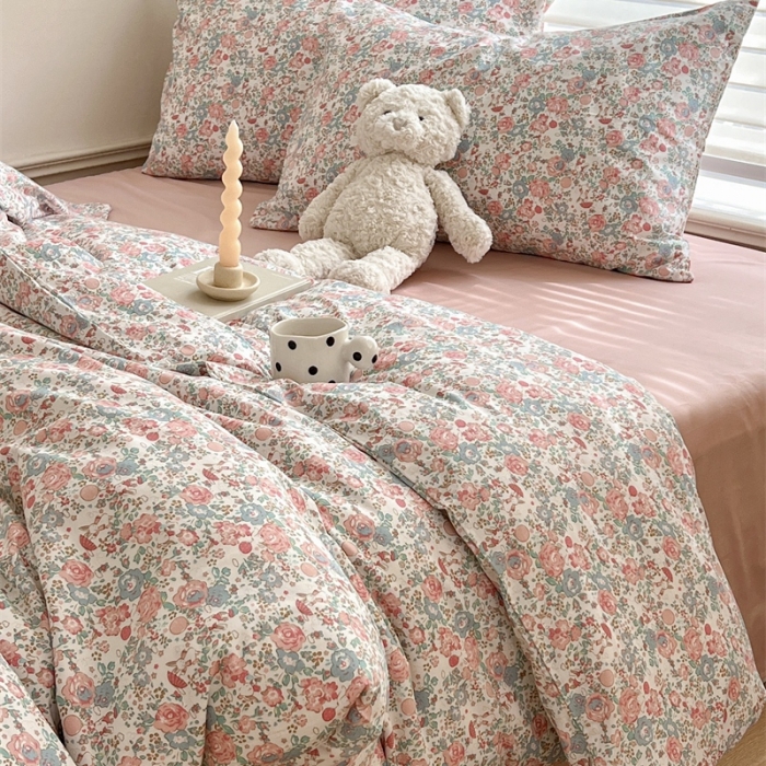 91家纺网 家纺一手货源 找家纺 棉眠 2023新款万神殿全棉系列四件套 树莓慕斯