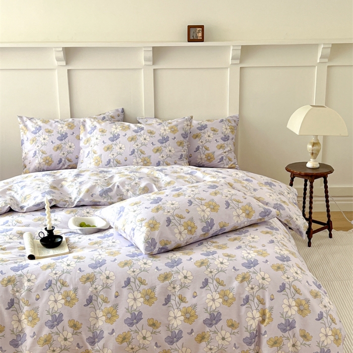 91家纺网 家纺一手货源 找家纺 棉眠 2023新款万神殿全棉系列四件套 云花香