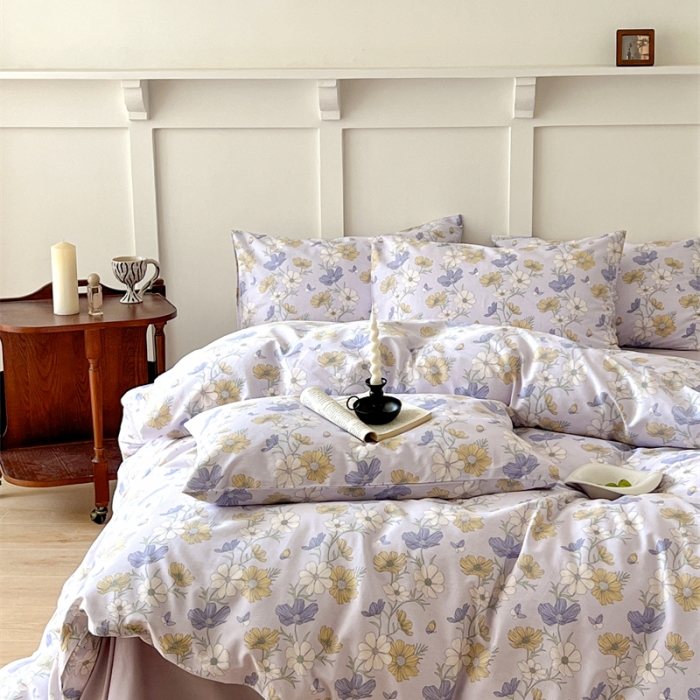 91家纺网 家纺一手货源 找家纺 棉眠 2023新款万神殿全棉系列四件套 云花香