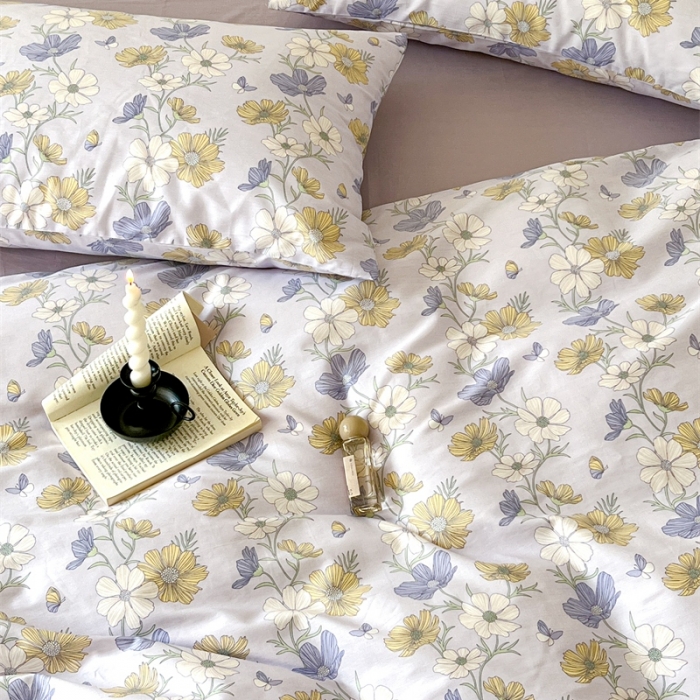 91家纺网 家纺一手货源 找家纺 棉眠 2023新款万神殿全棉系列四件套 云花香