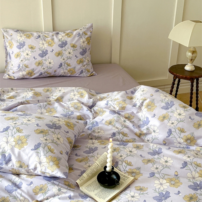 91家纺网 家纺一手货源 找家纺 棉眠 2023新款万神殿全棉系列四件套 云花香