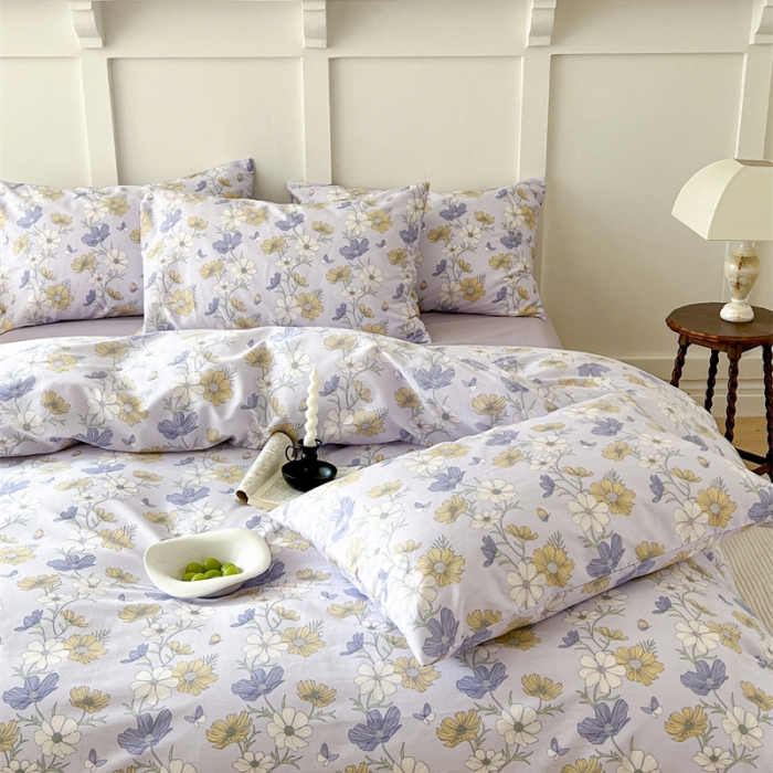 91家纺网 家纺一手货源 找家纺 棉眠 2023新款万神殿全棉系列四件套 云花香