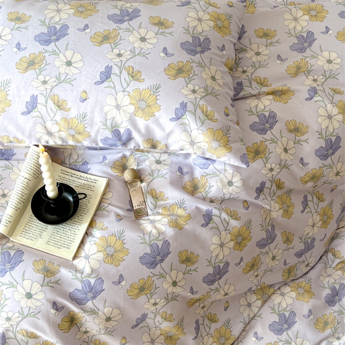 91家纺网 家纺一手货源 找家纺 棉眠 2023新款万神殿全棉系列四件套 云花香