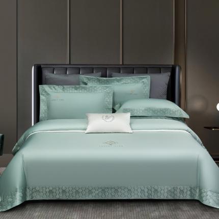 91家纺网 家纺一手货源 找家纺 （总）嘉恋 2023新款100支全棉绣花四件套送礼盒包装-龙鳞春羽