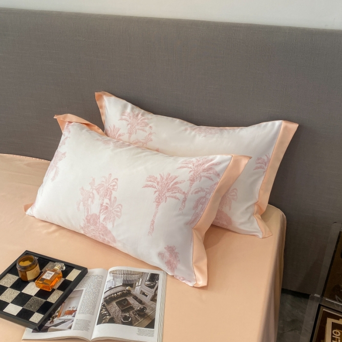 91家纺网 家纺一手货源 找家纺 棉生活 2023新款3M贡缎工艺天丝四件套 洛林粉