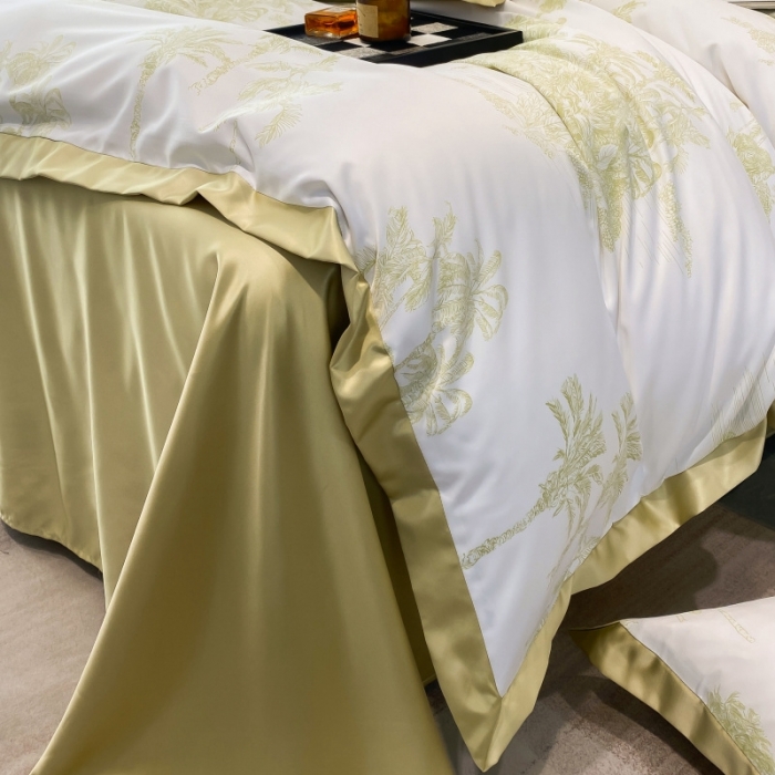 91家纺网 家纺一手货源 找家纺 棉生活 2023新款3M贡缎工艺天丝四件套 洛林绿