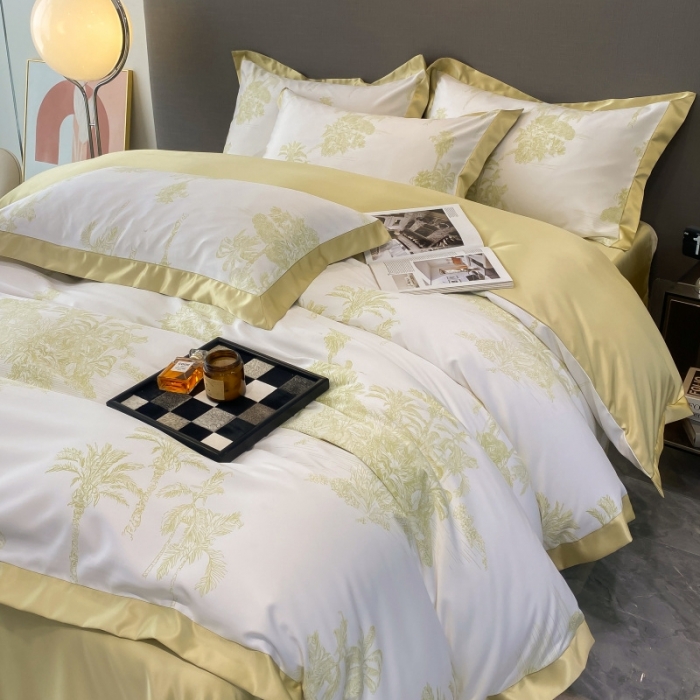 91家纺网 家纺一手货源 找家纺 棉生活 2023新款3M贡缎工艺天丝四件套 洛林绿