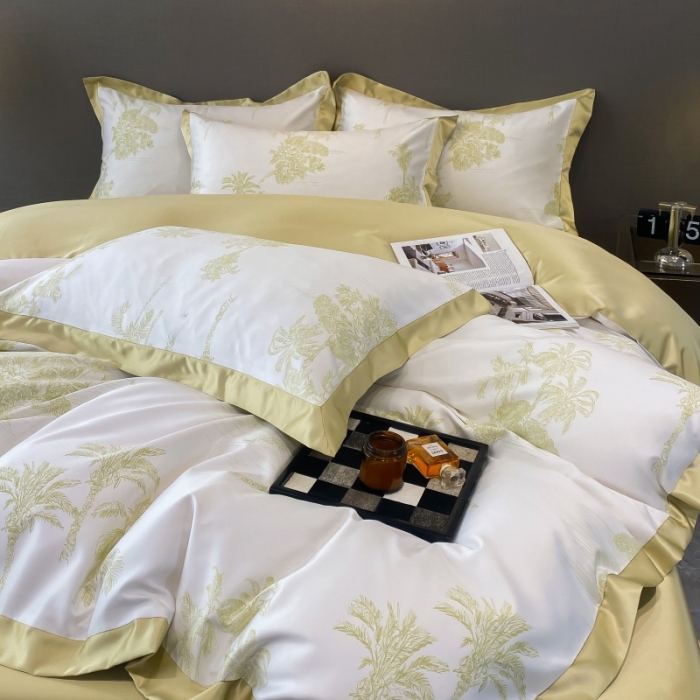 91家纺网 家纺一手货源 找家纺 棉生活 2023新款3M贡缎工艺天丝四件套 洛林绿