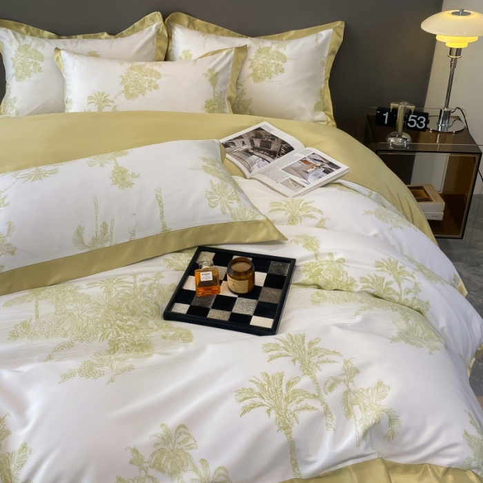 91家纺网 家纺一手货源 找家纺 棉生活 2023新款3M贡缎工艺天丝四件套 洛林绿