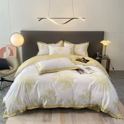 棉生活 2023新款3M贡缎工艺天丝四件套 洛林绿