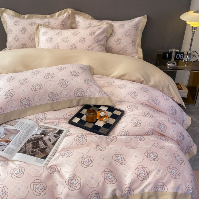 91家纺网 家纺一手货源 找家纺 棉生活 2023新款3M贡缎工艺天丝四件套 温莎粉