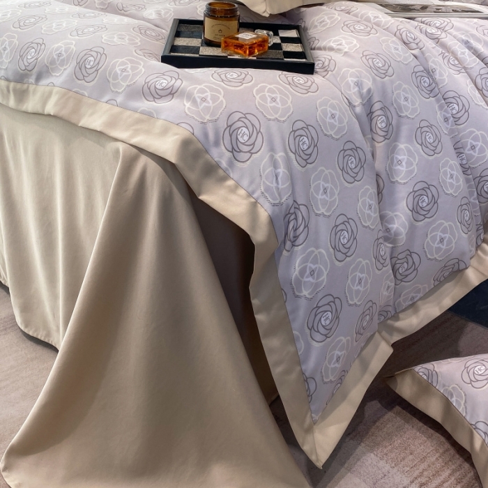 91家纺网 家纺一手货源 找家纺 棉生活 2023新款3M贡缎工艺天丝四件套 温莎灰