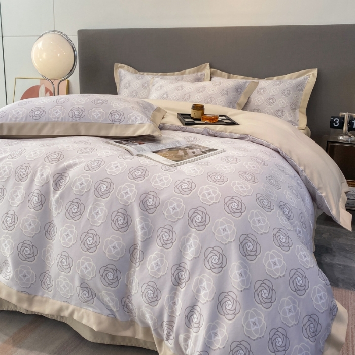 91家纺网 家纺一手货源 找家纺 棉生活 2023新款3M贡缎工艺天丝四件套 温莎灰