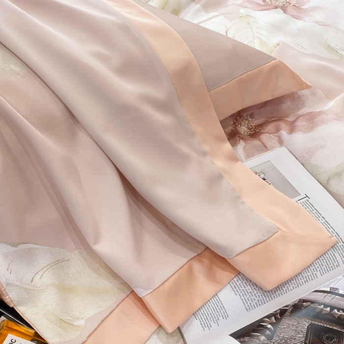 91家纺网 家纺一手货源 找家纺 棉生活 2023新款3M贡缎工艺天丝四件套 香蜜粉