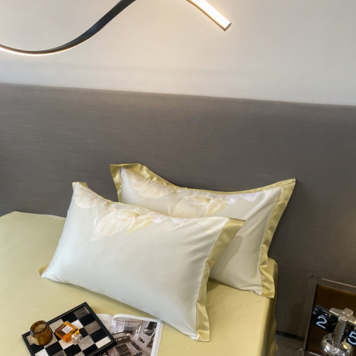 91家纺网 家纺一手货源 找家纺 棉生活 2023新款3M贡缎工艺天丝四件套 香蜜绿