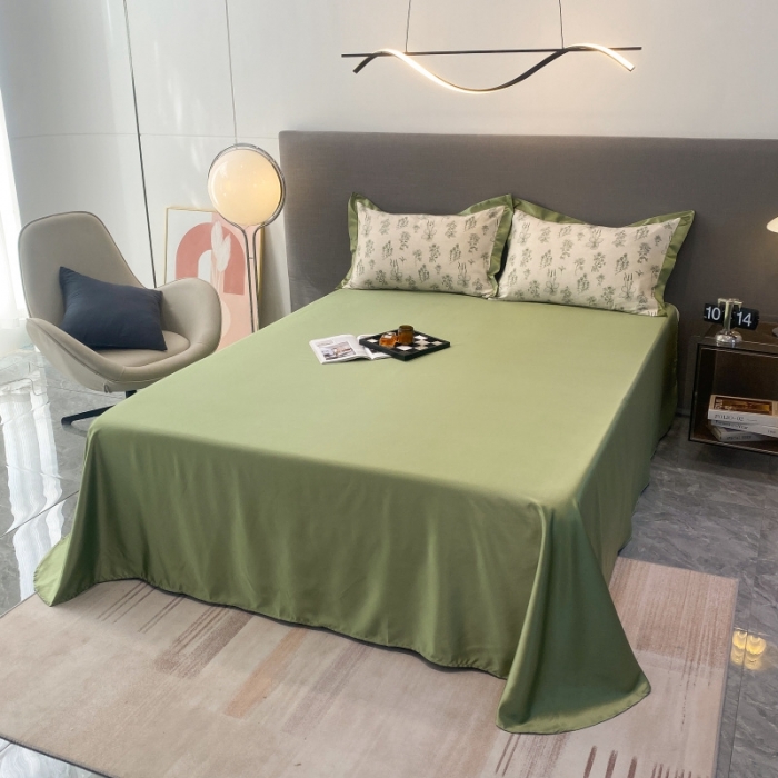 91家纺网 家纺一手货源 找家纺 棉生活 2023新款3M贡缎工艺天丝四件套 枝蔓绿