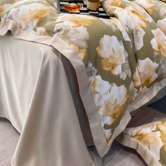 91家纺网 家纺一手货源 找家纺 棉生活 2023新款3M贡缎工艺天丝四件套 知夏