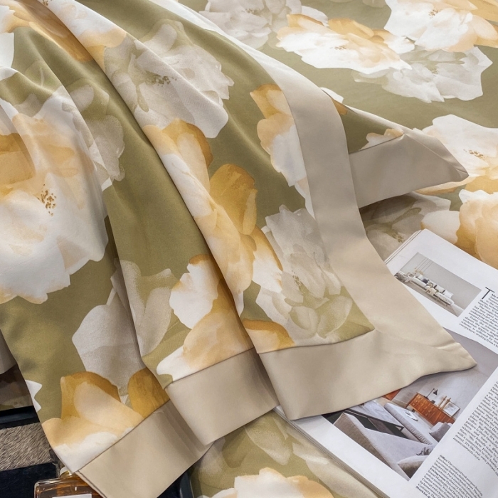 91家纺网 家纺一手货源 找家纺 棉生活 2023新款3M贡缎工艺天丝四件套 知夏