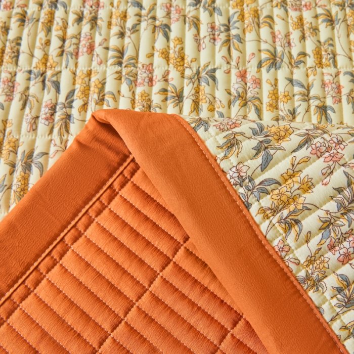 91家纺网 家纺一手货源 找家纺 水洗棉麻床盖大豆纤维夹棉加厚宿舍铺盖两用床单床裙保护垫繁花