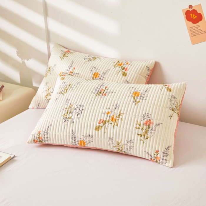 91家纺网 家纺一手货源 找家纺 水洗棉麻床盖大豆纤维夹棉加厚宿舍铺盖两用床单床裙保护垫花海