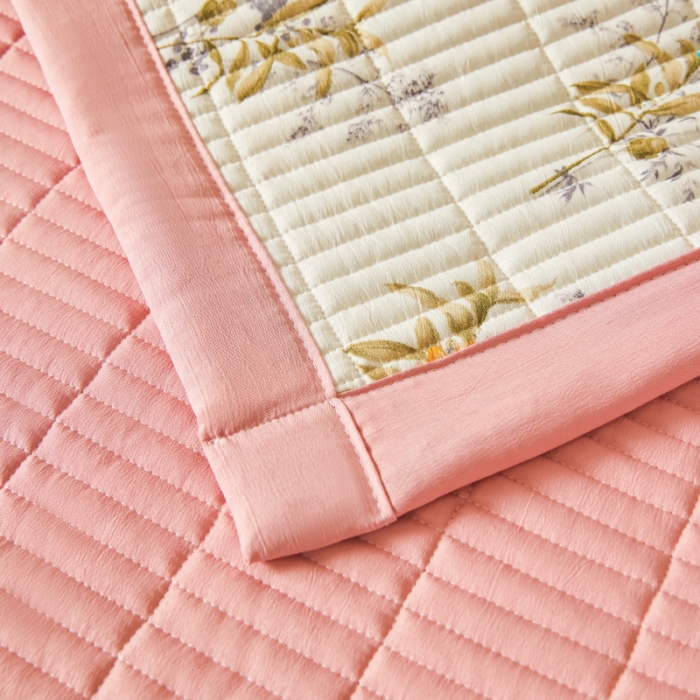 91家纺网 家纺一手货源 找家纺 水洗棉麻床盖大豆纤维夹棉加厚宿舍铺盖两用床单床裙保护垫花海