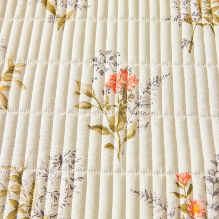 91家纺网 家纺一手货源 找家纺 水洗棉麻床盖大豆纤维夹棉加厚宿舍铺盖两用床单床裙保护垫花海