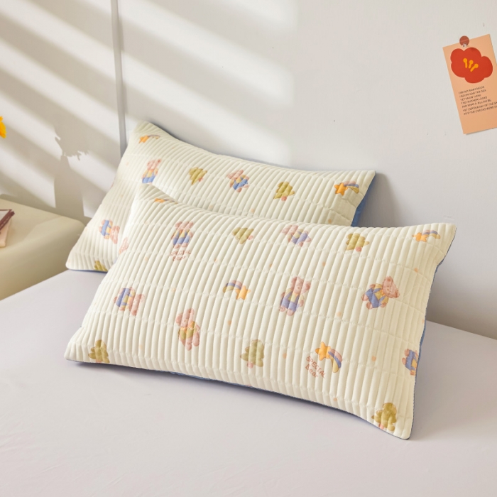 91家纺网 家纺一手货源 找家纺 水洗棉麻床盖大豆纤维夹棉加厚宿舍铺盖两用床单床裙保护垫 童话乐园